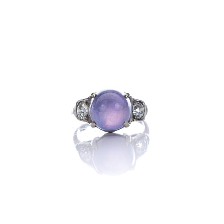 Hauptbild zu Objekt, Allianzring mit Amethyst und Diamanten, 174C 847