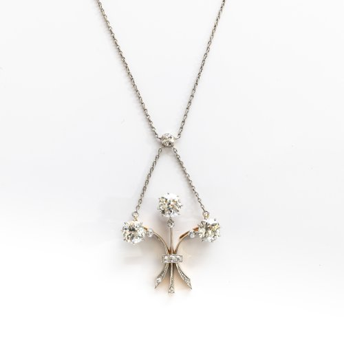 Historisches Shorty-Collier mit Diamanten im Altschliff