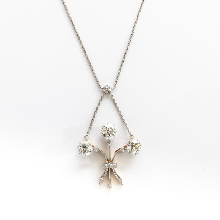 Hauptbild zu Objekt, Historisches Shorty-Collier mit Diamanten im Altschliff, 174C 808