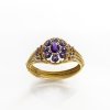 Opulenter Amethyst Armreif mit Blütendekor