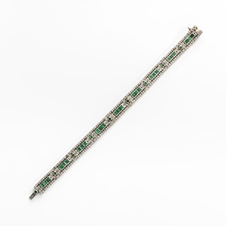 Hauptbild zu Objekt, Art Deco emerald bracelet, c. 1930, 174C 830