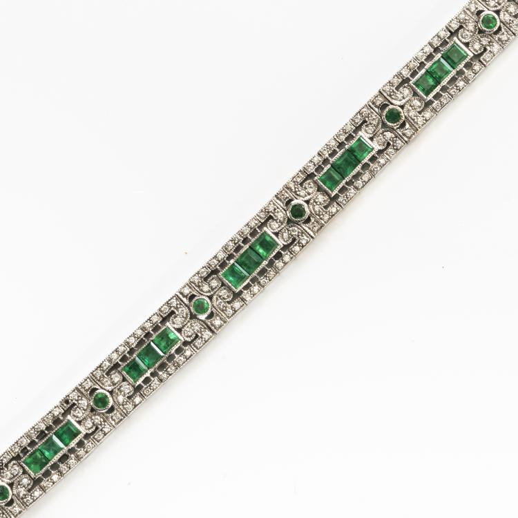 Bild 1 zu Objekt, Art Deco emerald bracelet, c. 1930, 174C 830