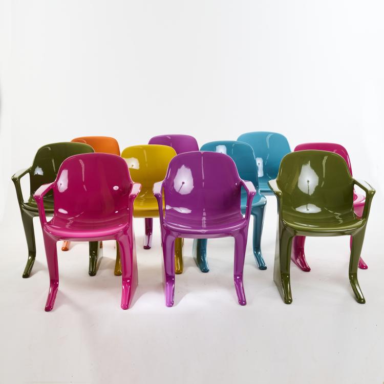 Bild 1 zu Objekt, Ten chairs 'z.stuhl', c. 1968, Ernst Moeckl, Pestel, Chemnitz, 173B 577
