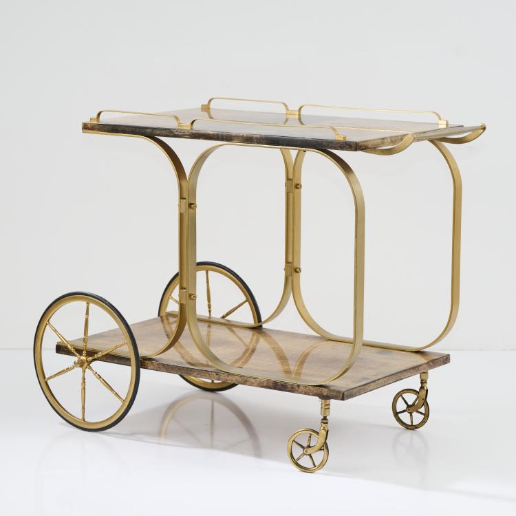 Hauptbild zu Objekt, Serving cart, 1960s, Aldo Tura, Tura, Mailand, 173A 123