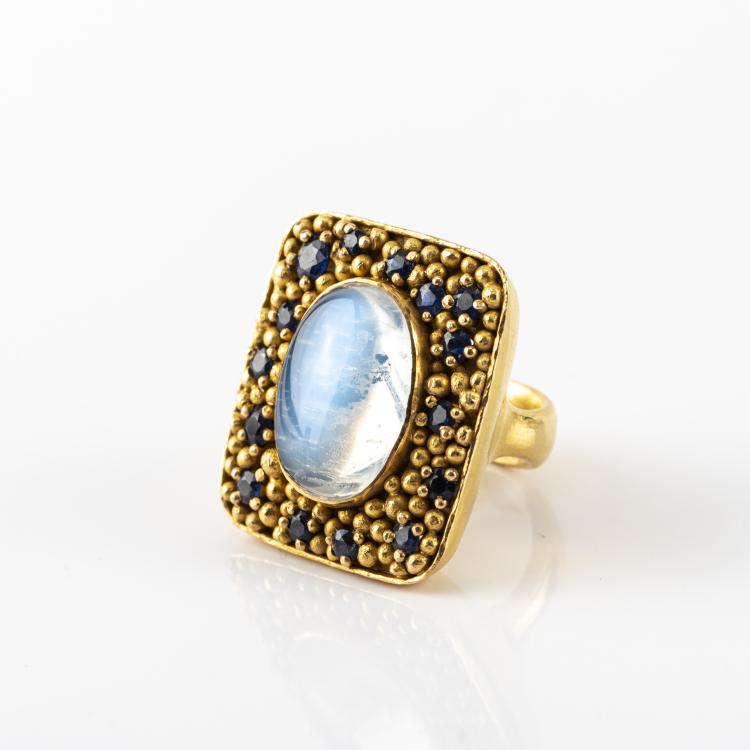 Hauptbild zu Objekt, Moon stone ring, 1970, Uwe B&ouml;ttinger, 174C 919