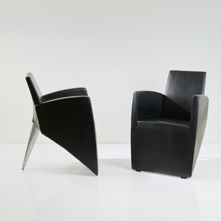 Bild 1 zu Objekt, Zwei Sessel 'J. (S&eacute;rie Lang)', 1987, Philippe Starck, Driade Aleph, Mailand, 173B 513
