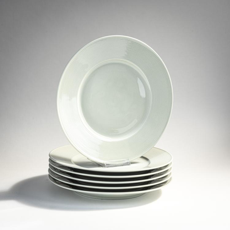 Hauptbild zu Objekt, Six dinner plates 'Burg Giebichenstein', 1930, Marguerite Friedlaender-Wildenhain, Berlin, StPM, 174B 453