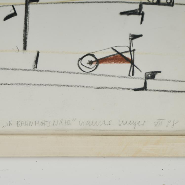 Bild 1 zu Objekt, 'In Bahnhofsn&auml;he', 1988, Nanne Meyer, 173D 878