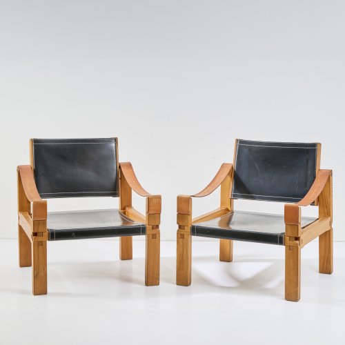 Two 'Cuir - S10X' armchairs, c. 1960