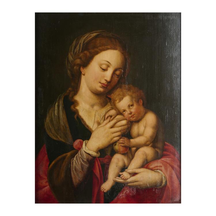 Hauptbild zu Objekt, Madonna lactans, um 1500, Joos van Cleve (Umkreis), 173D 792