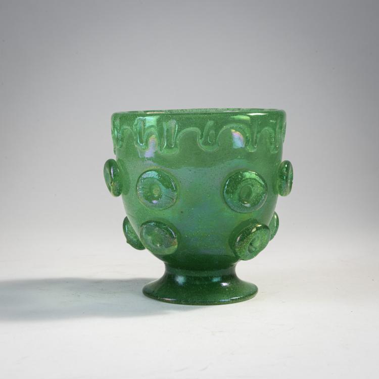 Hauptbild zu Objekt, Kleine Fu&szlig;schale 'Pulegoso', um 1935, Ercole Barovier, Vetreria Artistica Barovier, Murano, 173C 670