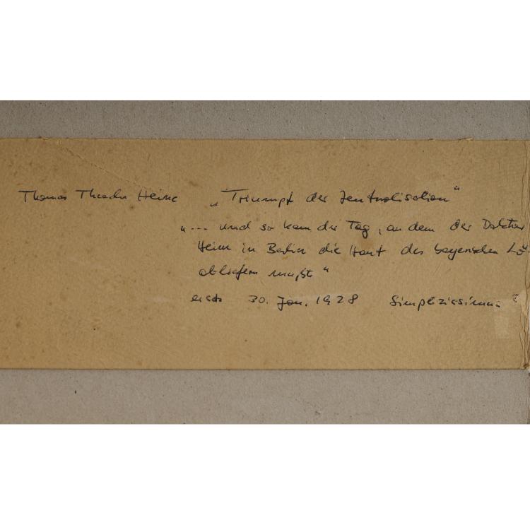 Bild 3 zu Objekt, 'Triumph der Zentralisation', around 1927, Thomas Theodor Heine, 173D 807