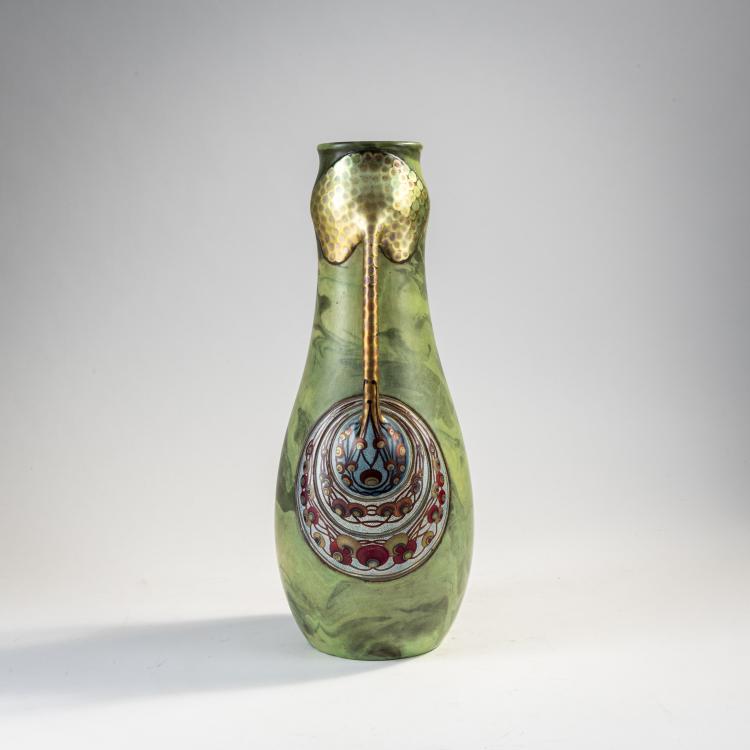 Bild 1 zu Objekt, Henkelvase, um 1900, Vilmos Zsolnay, Zsolnay, Vilmos, P&eacute;cs, 174A 399