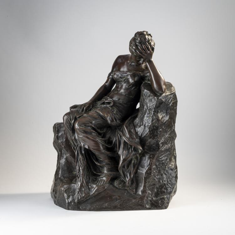 Bild 1 zu Objekt, Bronzefigur 'La Pens&eacute;e', um 1897, Alfred Boucher, Siot, Paris, 174A 279