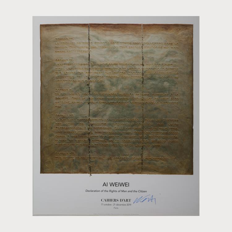 Hauptbild zu Objekt, 'Declaration of the Rights of Man and the Citizen', 2019, Ai Weiwei, Cahiers D&rsquo;Art, Paris (Publ.), 175D 778