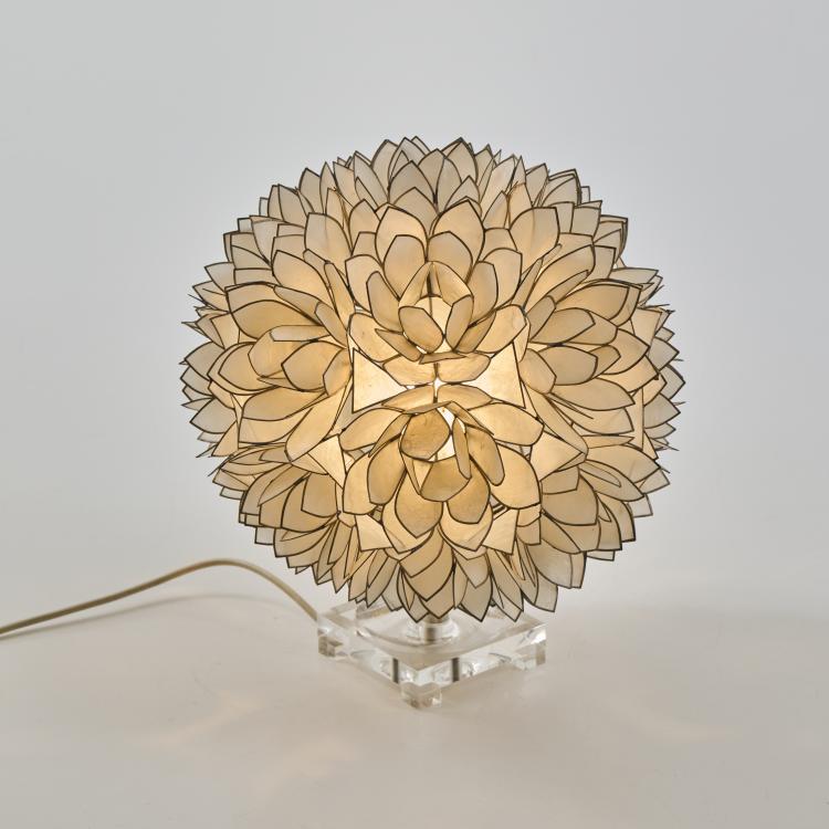 Hauptbild zu Objekt, 'Capiz Lotus' table light, 1960s, Rausch, Karlsruhe, 174B 674