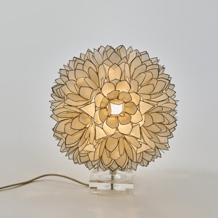 Bild 1 zu Objekt, 'Capiz Lotus' table light, 1960s, Rausch, Karlsruhe, 174B 674