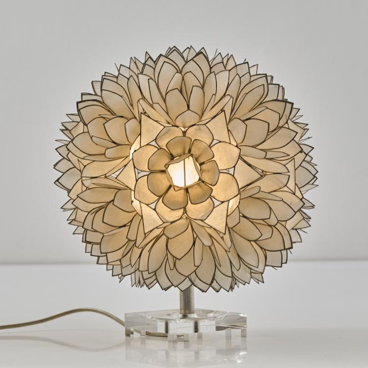 Bild 2 zu Objekt, 'Capiz Lotus' table light, 1960s, Rausch, Karlsruhe, 174B 674