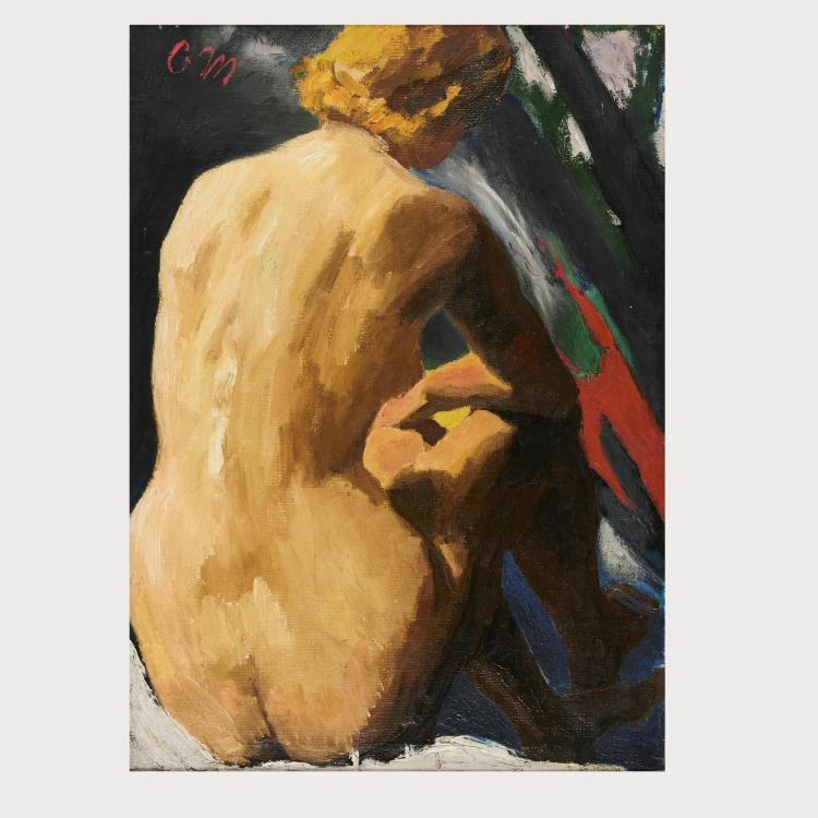 Hauptbild zu Objekt, Female nude in back view, 1938, Carl Otto M&uuml;ller, 175D 685