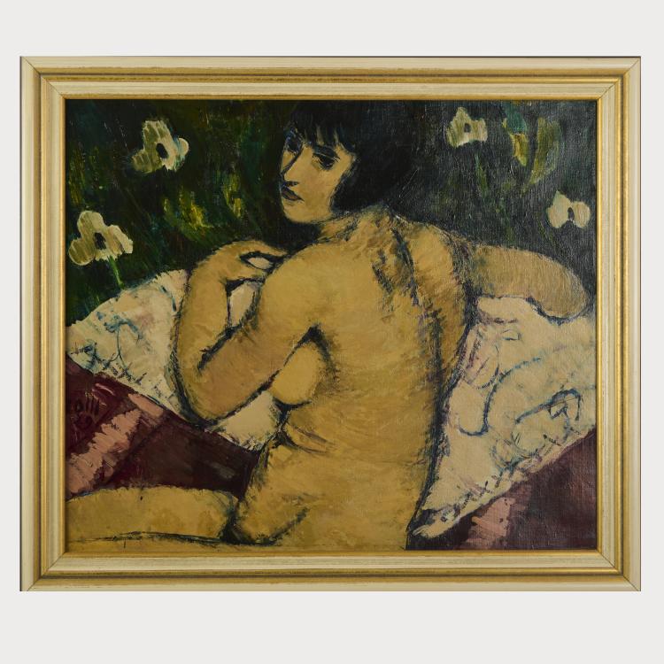 Bild 1 zu Objekt, Seated female nude in landscape, 1929, Carl Otto M&uuml;ller, 175D 684