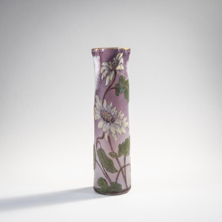 Hauptbild zu Objekt, Intercalaire-Vase 'Dahlias', 1895-1903, Burgun, Schverer & Co., Meisenthal, Verrerie d'Art de Lorraine, 174A 6