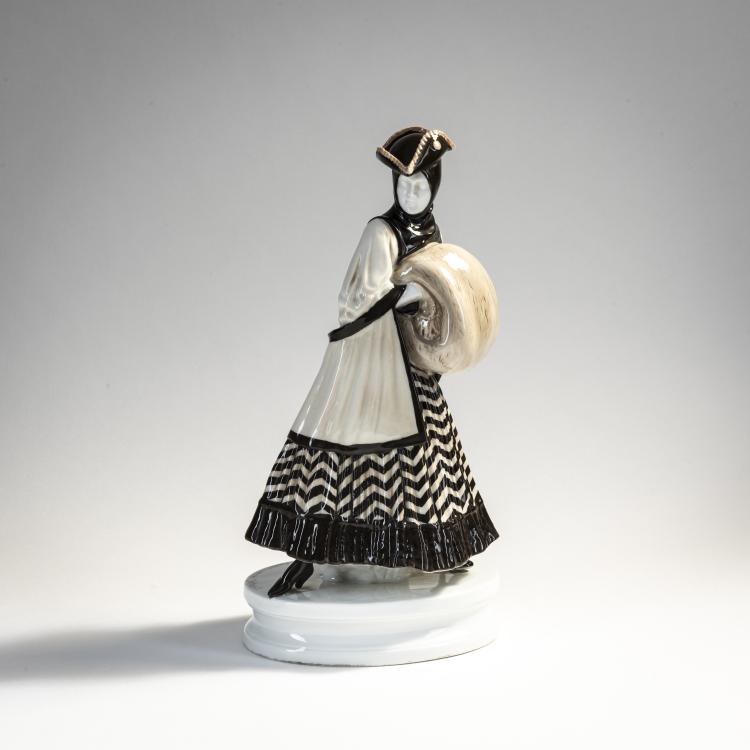 Hauptbild zu Objekt, 'Lady with a muff (Lo Hesse)', 1918, Constantin Holzer-Defanti, Rosenthal, Selb, 174A 427