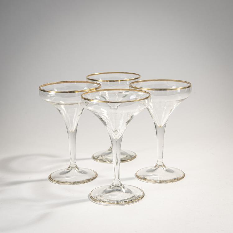 Hauptbild zu Objekt, Vier Sektgl&auml;ser, um 1901, Peter Behrens, Poschinger, Benedikt, Oberzwieselau, 174A 246