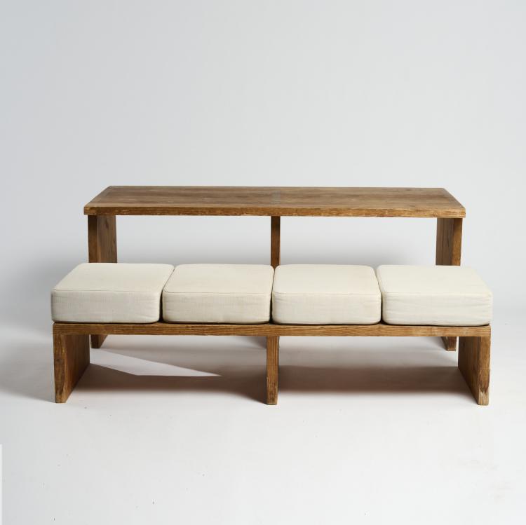 Bild 1 zu Objekt, 'Rotis-Serie' table and two benches, 1971/72, Otl Aicher, Aicher, Otl, 174B 709