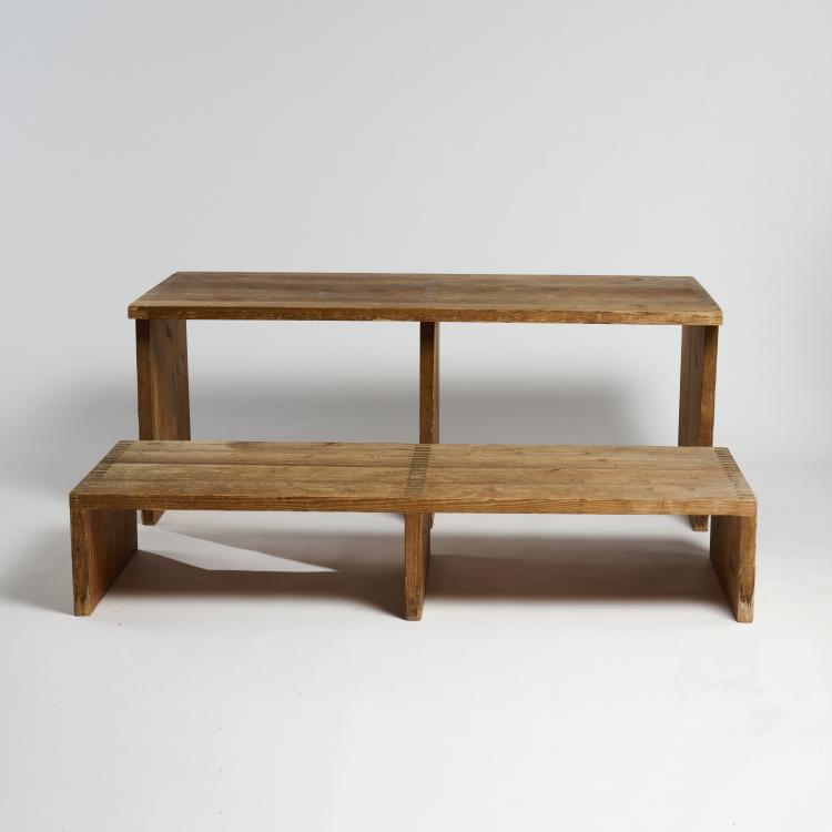 Bild 2 zu Objekt, 'Rotis-Serie' table and two benches, 1971/72, Otl Aicher, Aicher, Otl, 174B 709