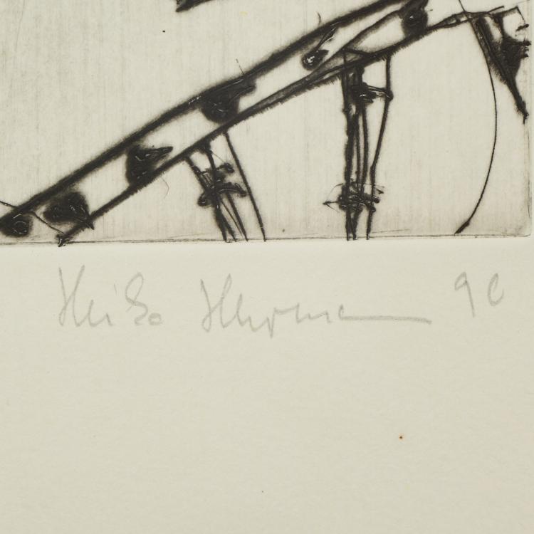 Bild 4 zu Objekt, 'Phyton', 1990 and overpainting on 'Val de Bens', 1989 and an etching, 1991, Heiko Herrmann, 175D 742