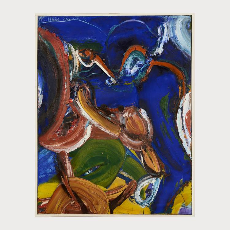 Bild 5 zu Objekt, 'Phyton', 1990 and overpainting on 'Val de Bens', 1989 and an etching, 1991, Heiko Herrmann, 175D 742