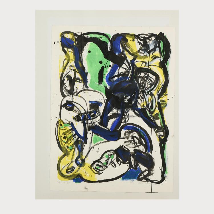 Bild 9 zu Objekt, 'Phyton', 1990 and overpainting on 'Val de Bens', 1989 and an etching, 1991, Heiko Herrmann, 175D 742