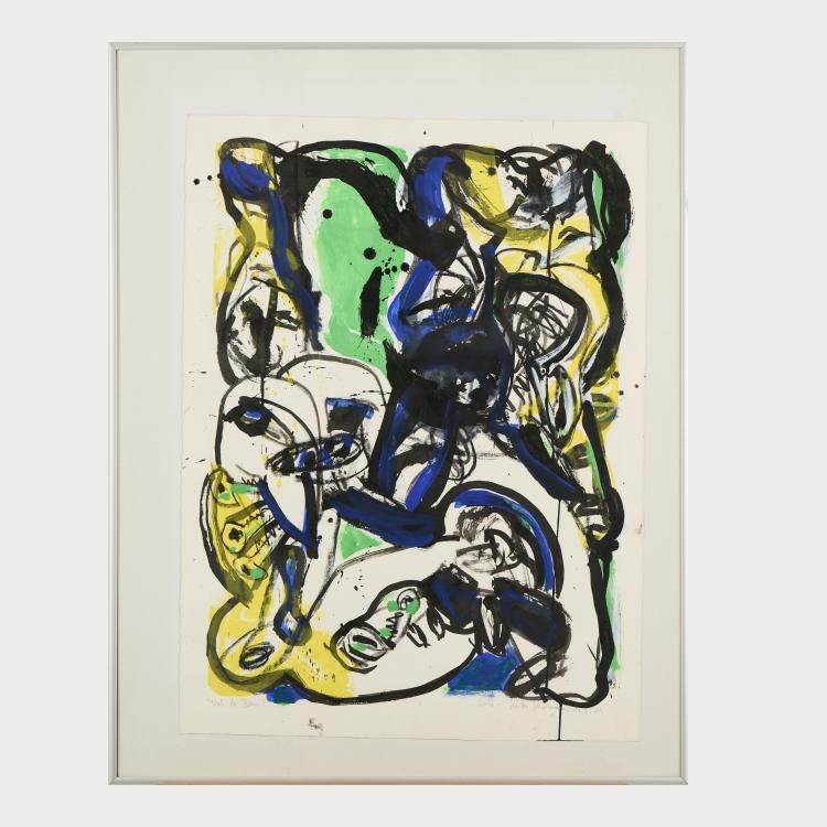 Bild 10 zu Objekt, 'Phyton', 1990 and overpainting on 'Val de Bens', 1989 and an etching, 1991, Heiko Herrmann, 175D 742