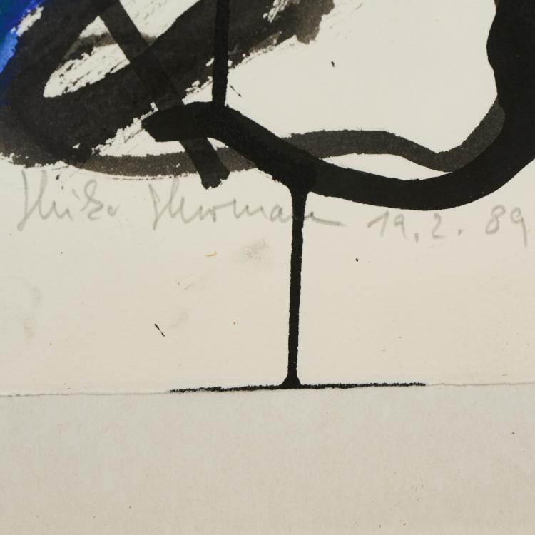 Bild 11 zu Objekt, 'Phyton', 1990 and overpainting on 'Val de Bens', 1989 and an etching, 1991, Heiko Herrmann, 175D 742