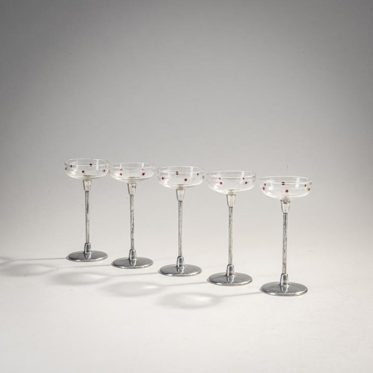 Bild 1 zu Objekt, F&uuml;nf Lik&ouml;rglaser, um 1910, Otto Wagner, Filzamer, August, Wien, 174A 200