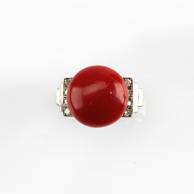 Hauptbild zu Objekt, Historischer Korallen Ring, 174C 841