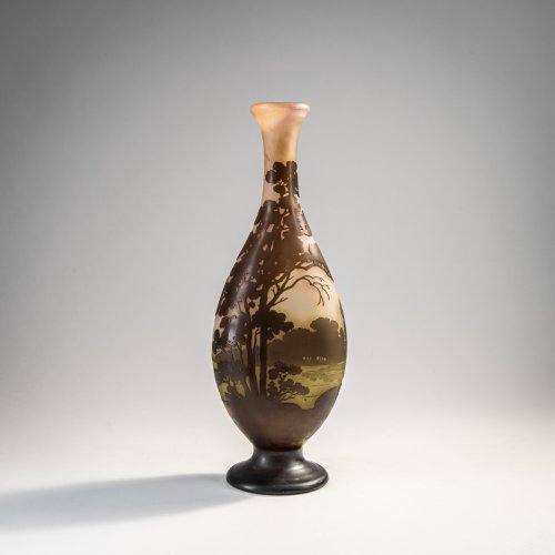 Tall vase 'Paysage lacustre', 1908-20