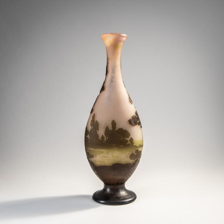 Bild 1 zu Objekt, Hohe Vase 'Paysage lacustre', 1908-20, Gall&eacute;, Nancy, 174A 141