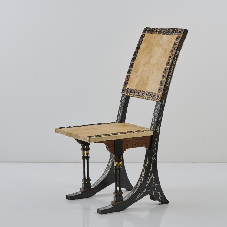 Hauptbild zu Objekt, Stuhl 'Sabre', um 1900, Carlo Bugatti, Bugatti & Cie., Mailand, 174A 332