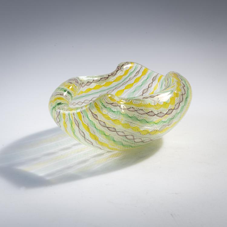 Bild 1 zu Objekt, 'Canne trasversale' bowl, c. 1955, Seguso, Archimede, Murano, 175C 627