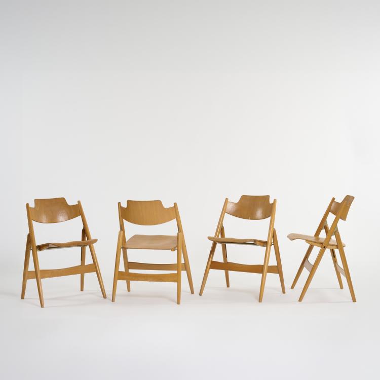 Hauptbild zu Objekt, Four 'SE 18' folding chairs, 1952 (design), Egon Eiermann, Wilde + Spieth, Esslingen, 175A 23