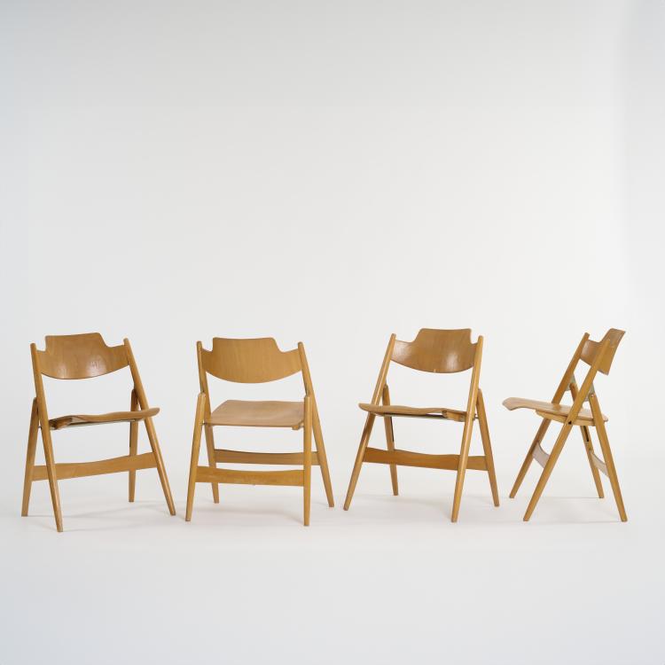 Bild 1 zu Objekt, Four 'SE 18' folding chairs, 1952 (design), Egon Eiermann, Wilde + Spieth, Esslingen, 175A 23