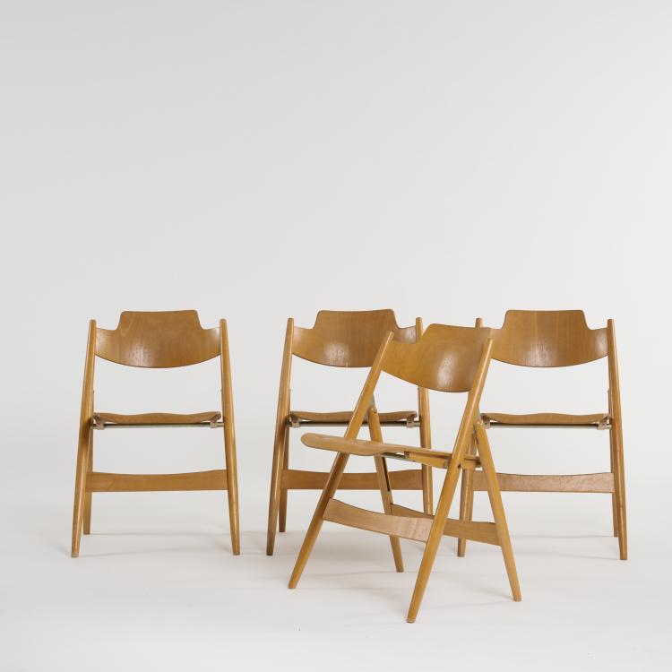 Bild 2 zu Objekt, Four 'SE 18' folding chairs, 1952 (design), Egon Eiermann, Wilde + Spieth, Esslingen, 175A 23