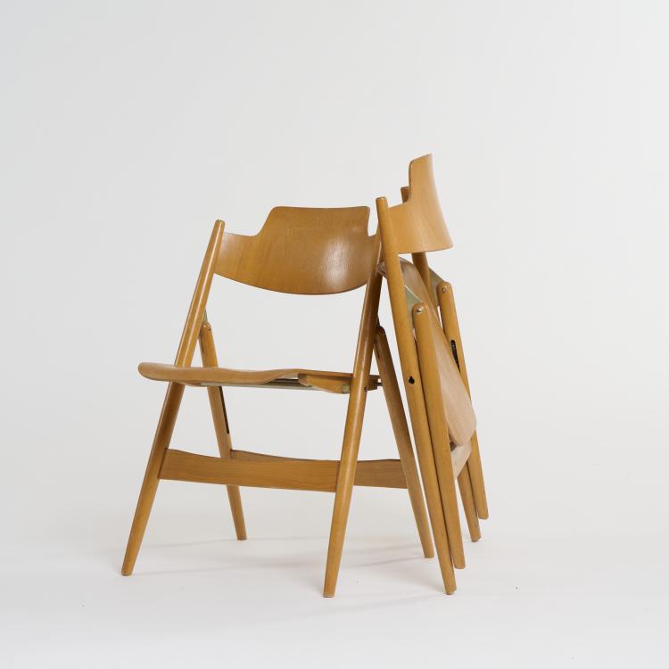 Bild 3 zu Objekt, Four 'SE 18' folding chairs, 1952 (design), Egon Eiermann, Wilde + Spieth, Esslingen, 175A 23