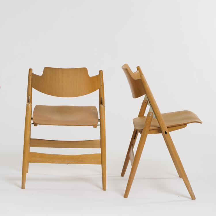 Bild 4 zu Objekt, Four 'SE 18' folding chairs, 1952 (design), Egon Eiermann, Wilde + Spieth, Esslingen, 175A 23