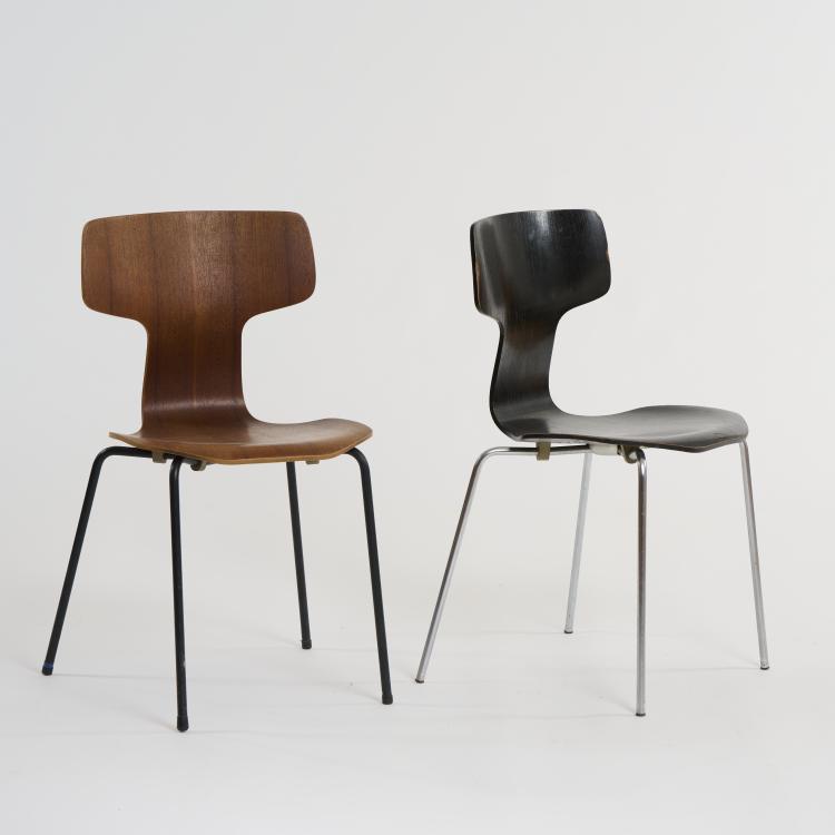 Bild 1 zu Objekt, Two '3103' chairs, 1955 (design), Arne Jacobsen, Hansen, Fritz, Kopenhagen, 175A 30