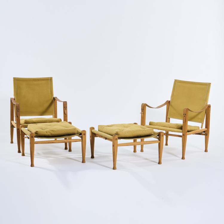 Bild 3 zu Objekt, Two 'Safari' armchairs with footstools, 1933 (design), Kaare Klint, Rasmussen, Rud., Snedkerier Aps, Kopenhagen, 175A 22