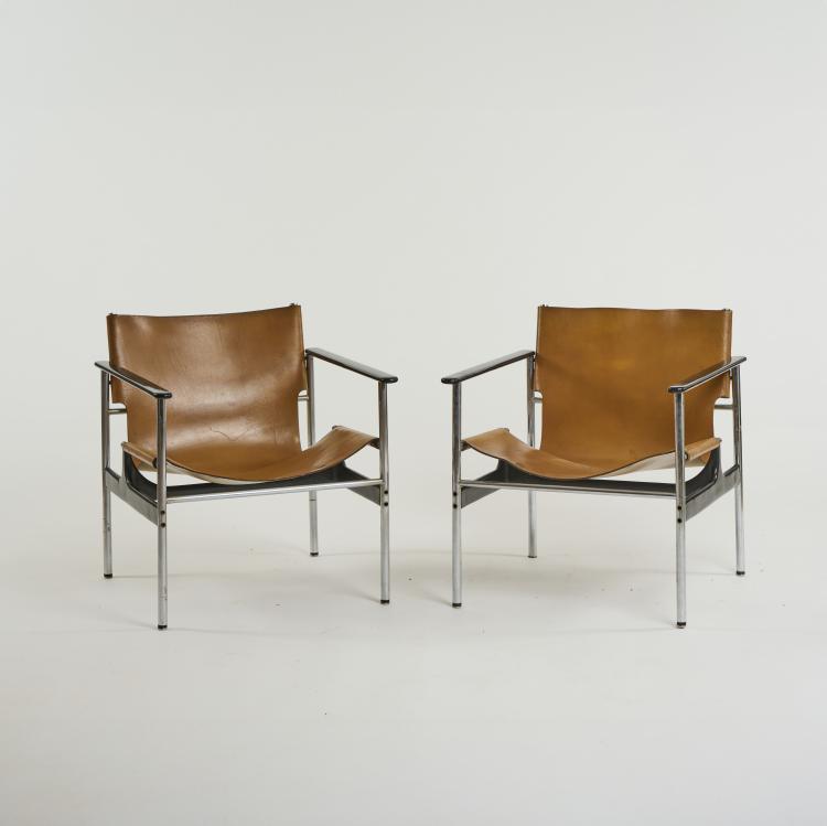 Bild 1 zu Objekt, Two '657' - 'Sling' armchairs, 1960 (design), Charles Pollock, Knoll International, New York, 175A 43