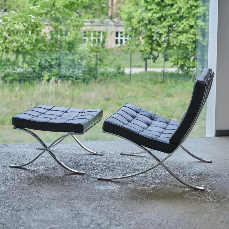 Bild 6 zu Objekt, 'Barcelona' easy chair with footstool, 1929 (design), Ludwig Mies van der Rohe, Knoll International, New York, 175A 14