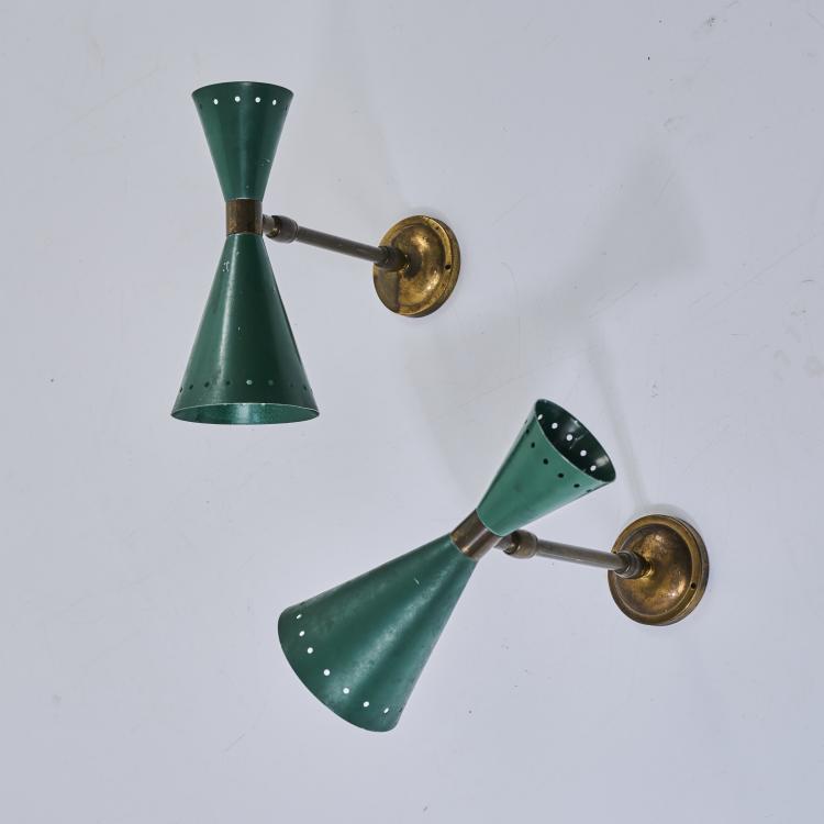 Hauptbild zu Objekt, Zwei Wandleuchten, 1950er Jahre, Italien Italy, 174B 607
